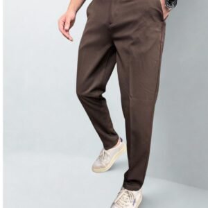 Men's Slim-Fit Brown Trousers
