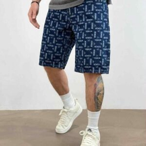 Xhinse të Shkurtra Blu me Printim të Plotë