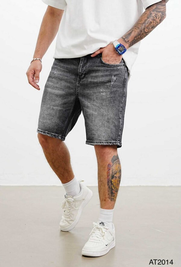 Men's Washed Black Denim Shorts