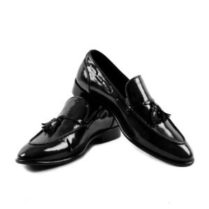 Men’s Black Patent Leather Tassel Loafers