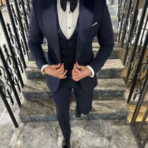 Kostum Elegant Smokingu ngjyrë Blu e Errët