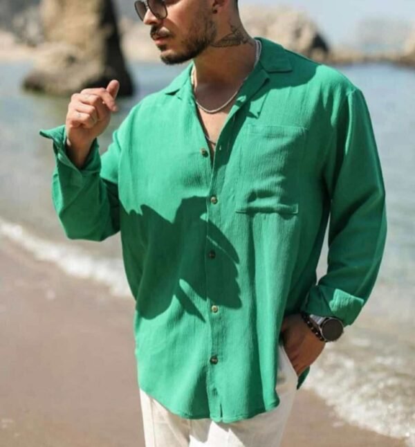 Men's Green Linen Shirt