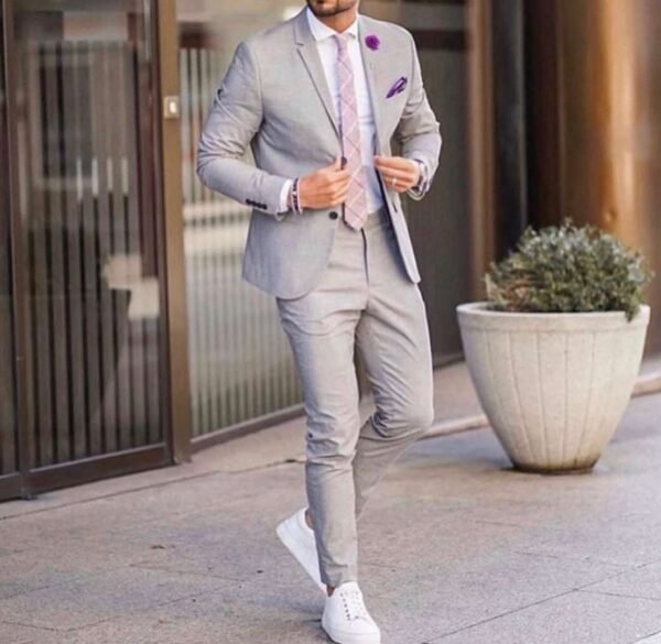 Men's Grey Slim-Fit Suit