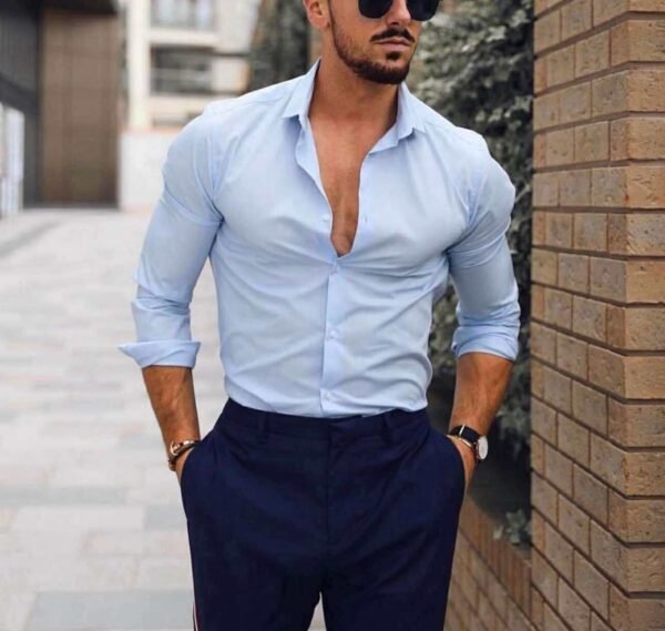 Men's Light Blue Casual Shirt