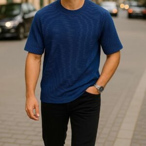 Maicë navy blue oversize me dizajn minimalist