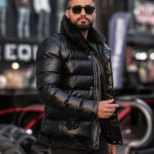 Xhaketë Puffer e Zezë për Meshkuj