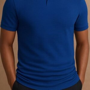 Polo Slim Fit me Teksturë – Blu Mbretëror