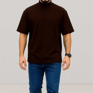 Bluze Oversize me Jakë Rrollke – Ngjyrë Kafe e Errët