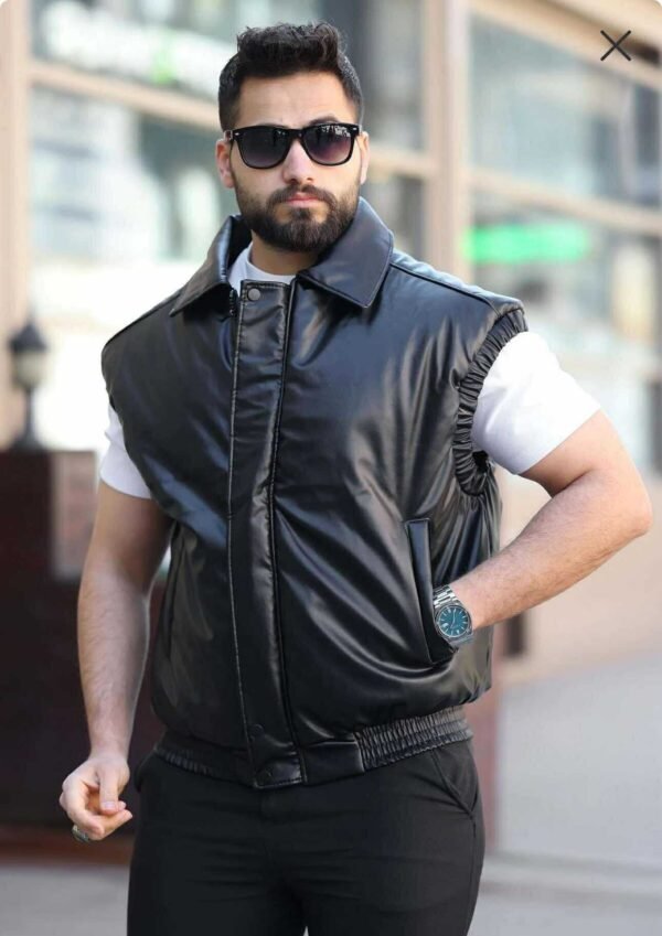 Jeleke me Efekte Lëkure për Meshkuj – Ngjyrë e Zezë, Stil Modern & Sportiv