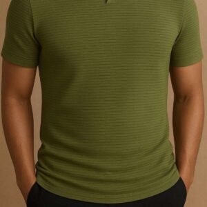 Polo Slim Fit me Teksturë – Ngjyrë Ulliri