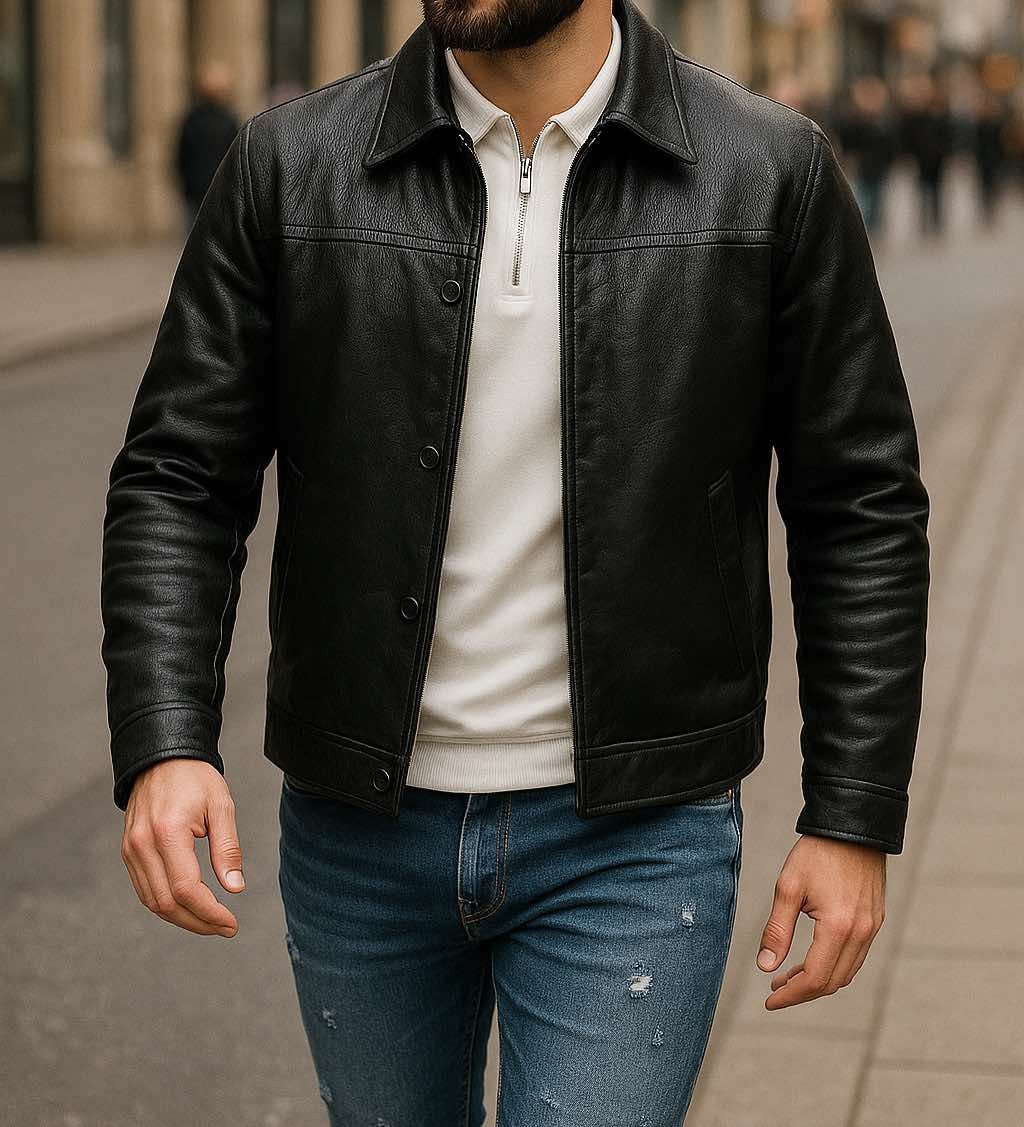 Xhaketë me Efekte Lëkure Klasike – Black Street Style