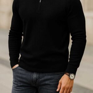 Polo Zip Triko – Ngjyrë e Zezë