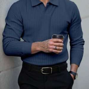 Polo-Knit me Jakë – Ngjyrë Navy Blue