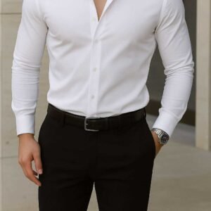 Këmishë e Bardhë Slim Fit – Elegancë Klasike & Stil Modern