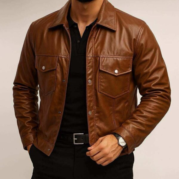 Xhaketë Kafe prej Eco-Lekure –Urbane Klasike