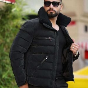 Xhup Dimëror me Jakë Pelushi – Urban Street Luxury (Black & Grey Edition)