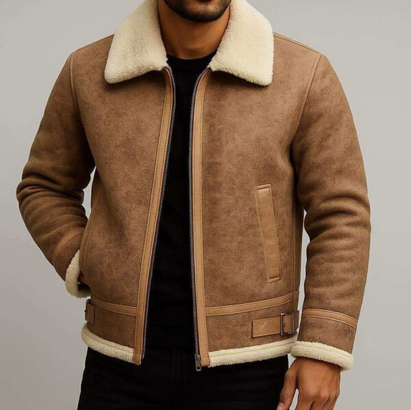 Xhaketë Dimërore me Jakë Pelushi – Urban Leather Edition (Black, Grey & Camel)