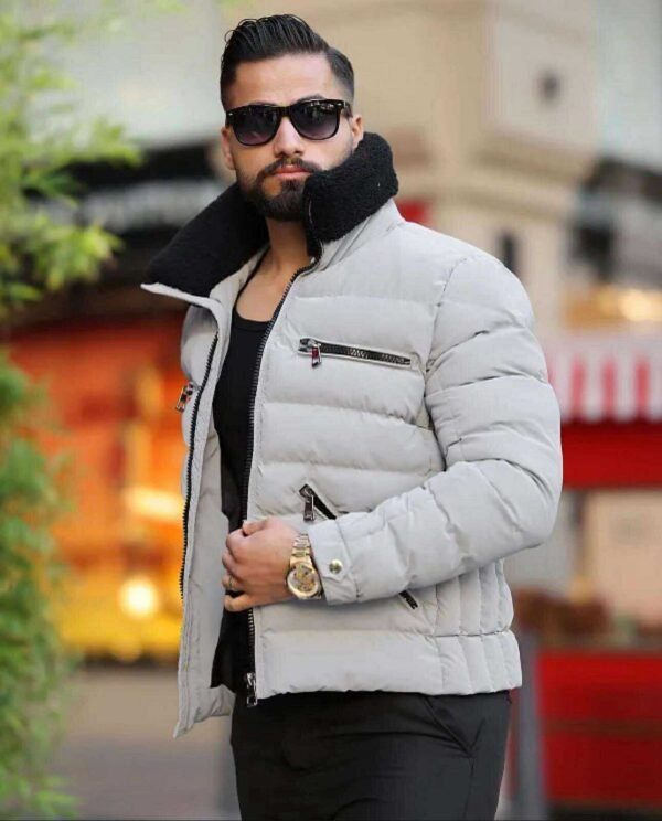 Xhup Dimëror me Jakë Pelushi – Urban Street Luxury (Black & Grey Edition)