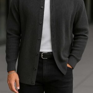 Xhemper “Urban Ribbed Classic” – Antracit i Errët