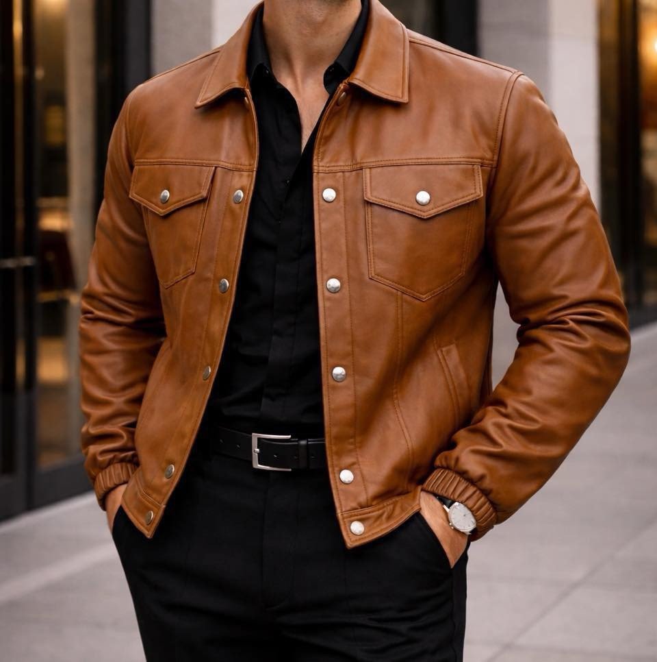 Xhaketë Kafe prej Eco-Lekure –Urbane Klasike