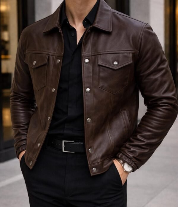 Xhaketë Kafe prej Eco-Lekure –Urbane Klasike