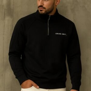 Half Zip Premium “CREATE MORE” – Sweatshirt i Trashë Me Jakë të Lartë