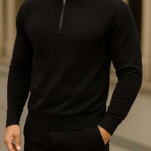 Pulovër Meshkujsh Half-Zip Premium – Slim Fit