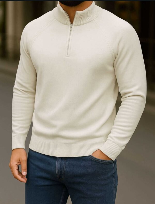Pulovër Meshkujsh Half-Zip Premium – Slim Fit