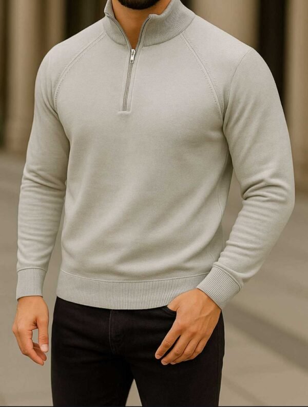 Pulovër Meshkujsh Half-Zip Premium – Slim Fit