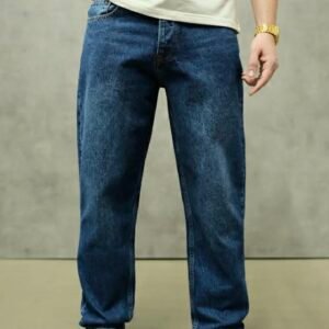 Xhinse Meshkuj Relaxed Fit – Denim Blu i Mesëm (Classic Blue)