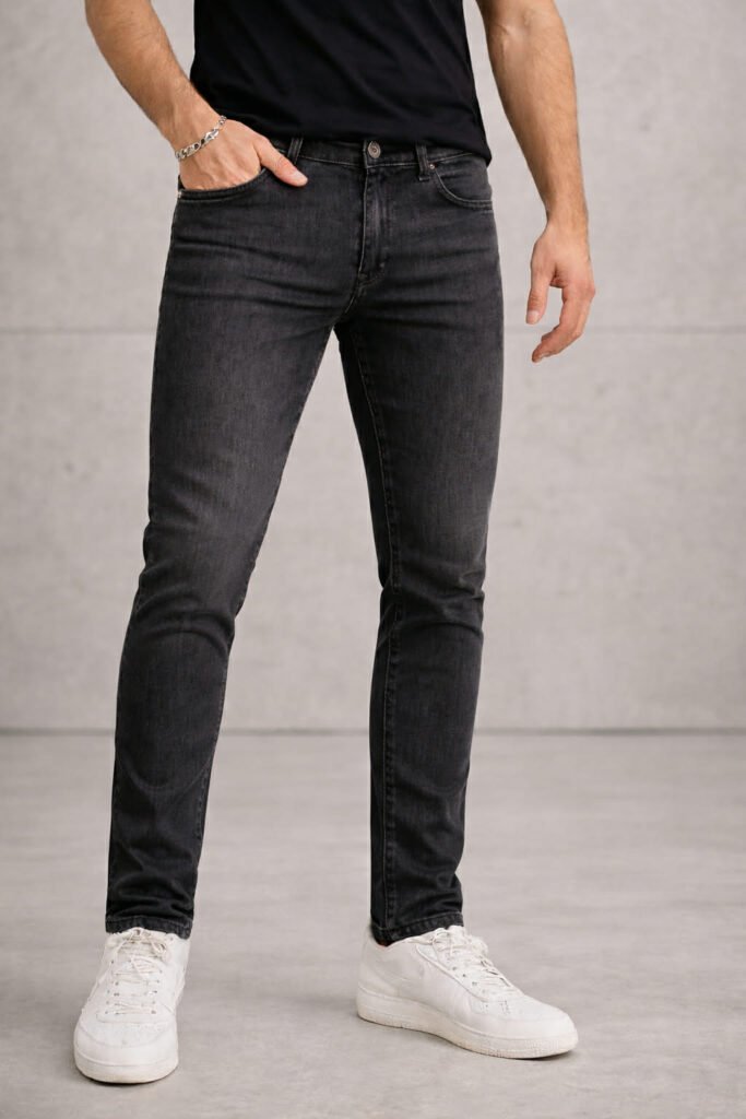 Xhinse Meshkuj Slim Fit – Denim Antracit (Dark Grey) Klasik