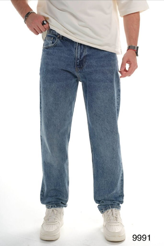 Xhinse Meshkuj Relaxed Fit – Denim Blu Klasik (Vintage Blue)
