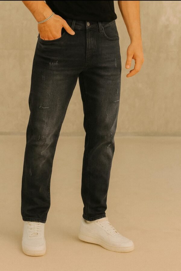 Xhinse Premium Slim Fit për Meshkuj – Black Washed Edition