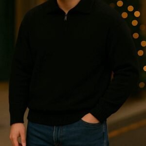 Pulovër Premium Half-Zip për Meshkuj – Pambuk i Butë & Dizajn Elegant