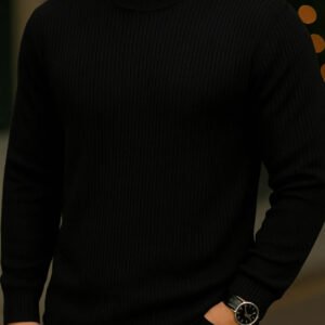 Urban Ribbed Knit Sweater – Black Essential Fit