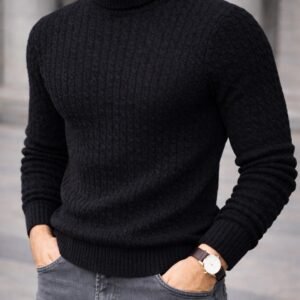 Xhemper Meshkuj Turtleneck Premium – Ribbed Knit Slim Fit