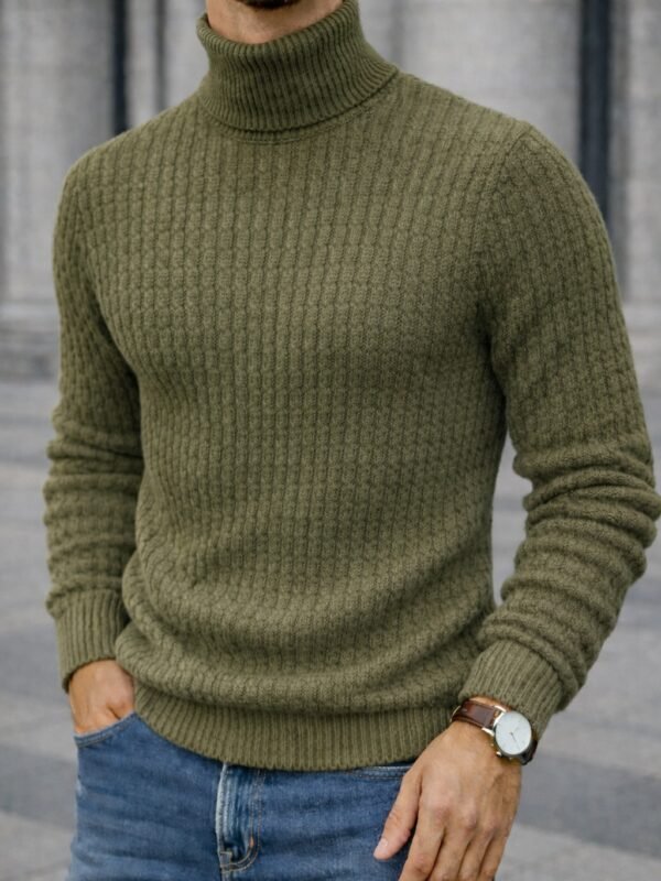 Xhemper Meshkuj Turtleneck Premium – Ribbed Knit Slim Fit