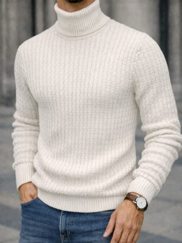 Xhemper Meshkuj Turtleneck Premium – Ribbed Knit Slim Fit