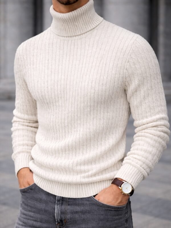 Xhemper Meshkuj Turtleneck Premium – Ribbed Knit Slim Fit