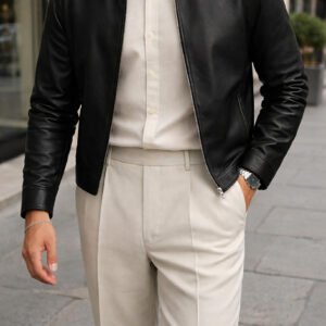 Xhaketë Premium Lëkure Slim Fit – Classic Leather Collection