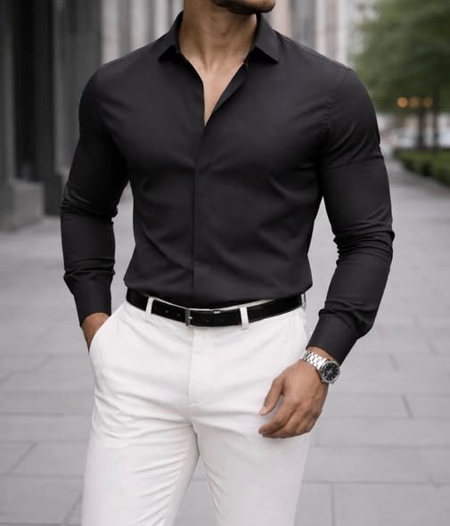 Këmishë Premium Slim Fit – Black Elegance