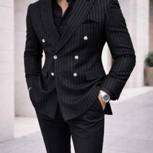 Set Kostumi Premium Pinstripe – Elegancë Klasike Moderne