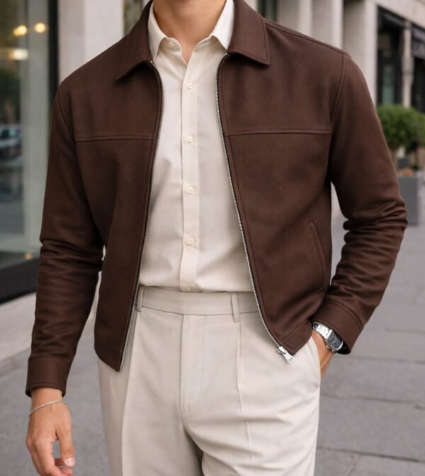 Xhaketë Premium Slim Fit me Zinxhir – Urban Classic Collection