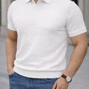 Polo Premium Slim Fit me Teksturë – White Edition