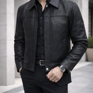 Xhup Lëkure Premium Slim Fit – Classic Black Edition