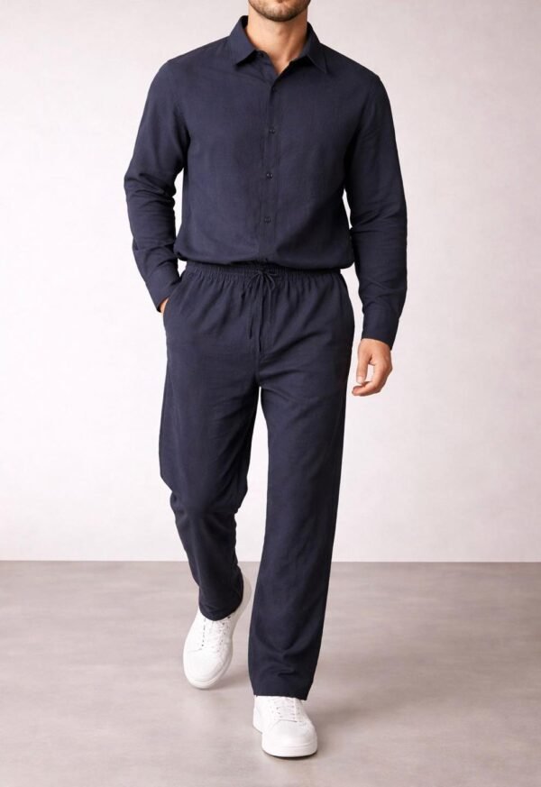 Set Premium Linen (Këmishë + Pantallona) – Elegancë Minimaliste