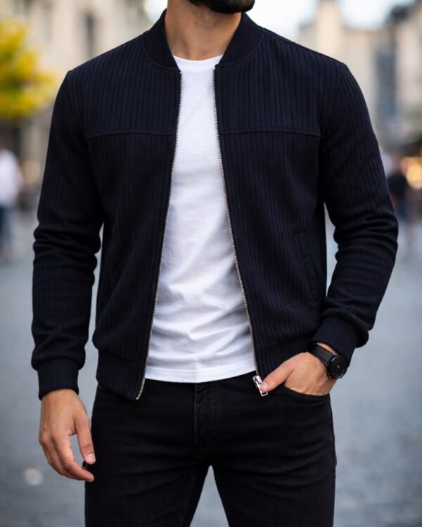 Xhup Bomber Premium me Texturë Vertikale – Slim Fit Moderne