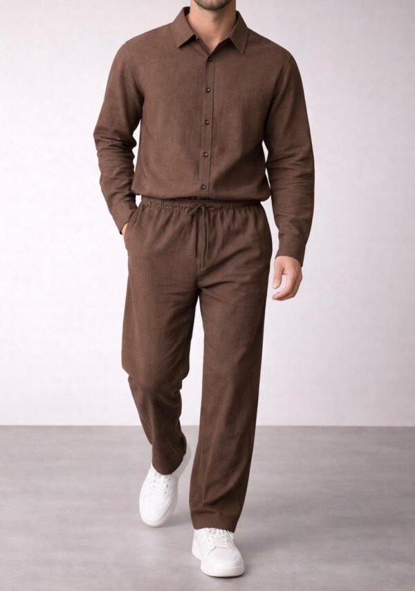 Set Premium Linen (Këmishë + Pantallona) – Elegancë Minimaliste