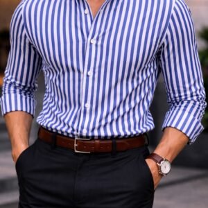 Këmishë Premium me Vija Vertikale – Slim Fit Collection