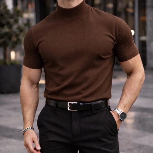 Bluzë Premium Roll-Neck Slim Fit – Elegancë Moderne